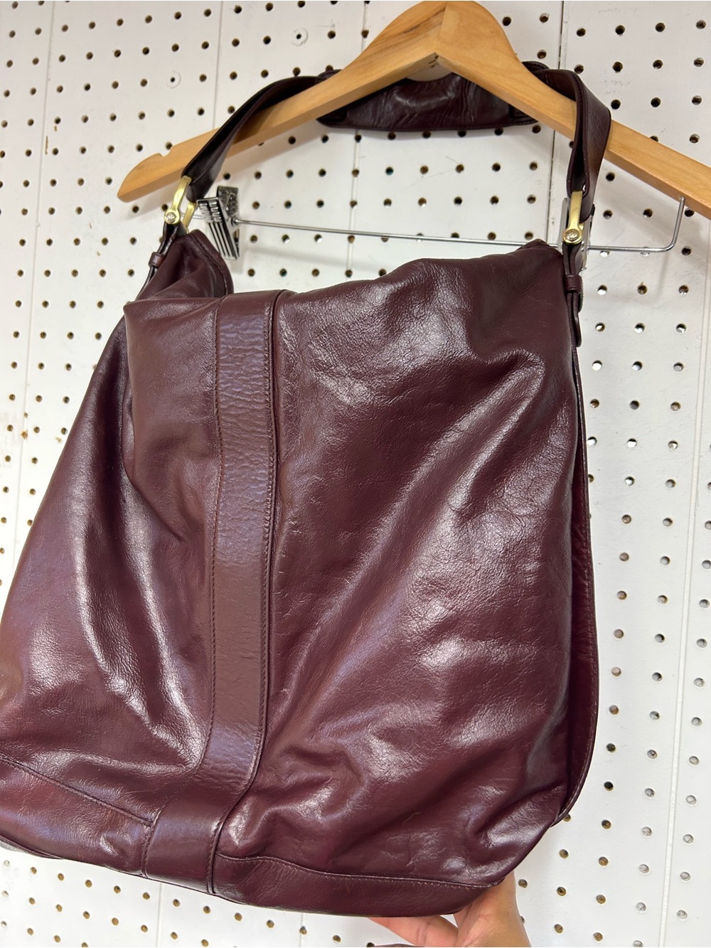 Lauren Ralph Lauren Burgundy Leather Shoulder Bag - Picture 3 of 14